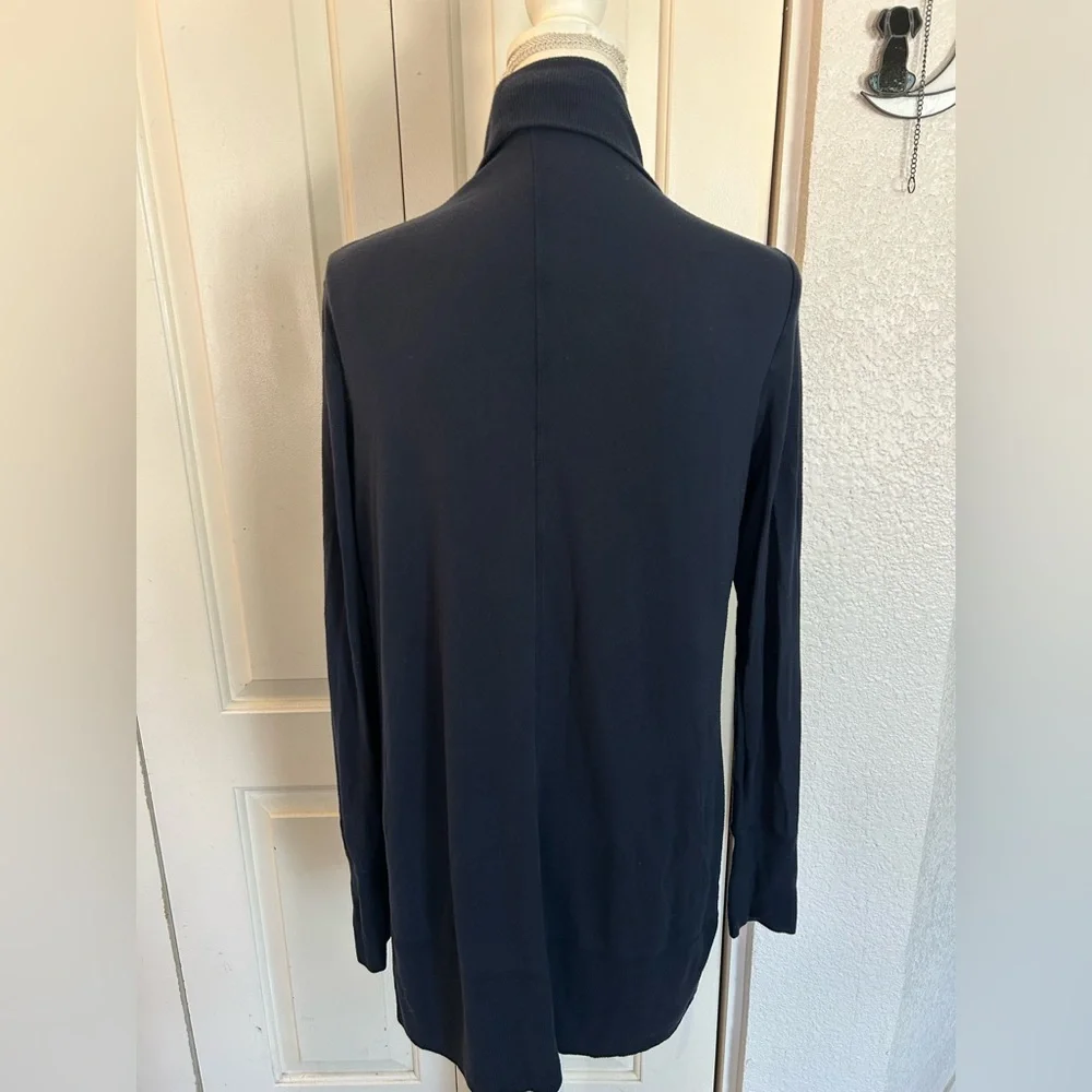 Athleta Modal Spandex blend Stretch Comfy Open Front Navy Cardigan Size Medium - Picture 6 of 8